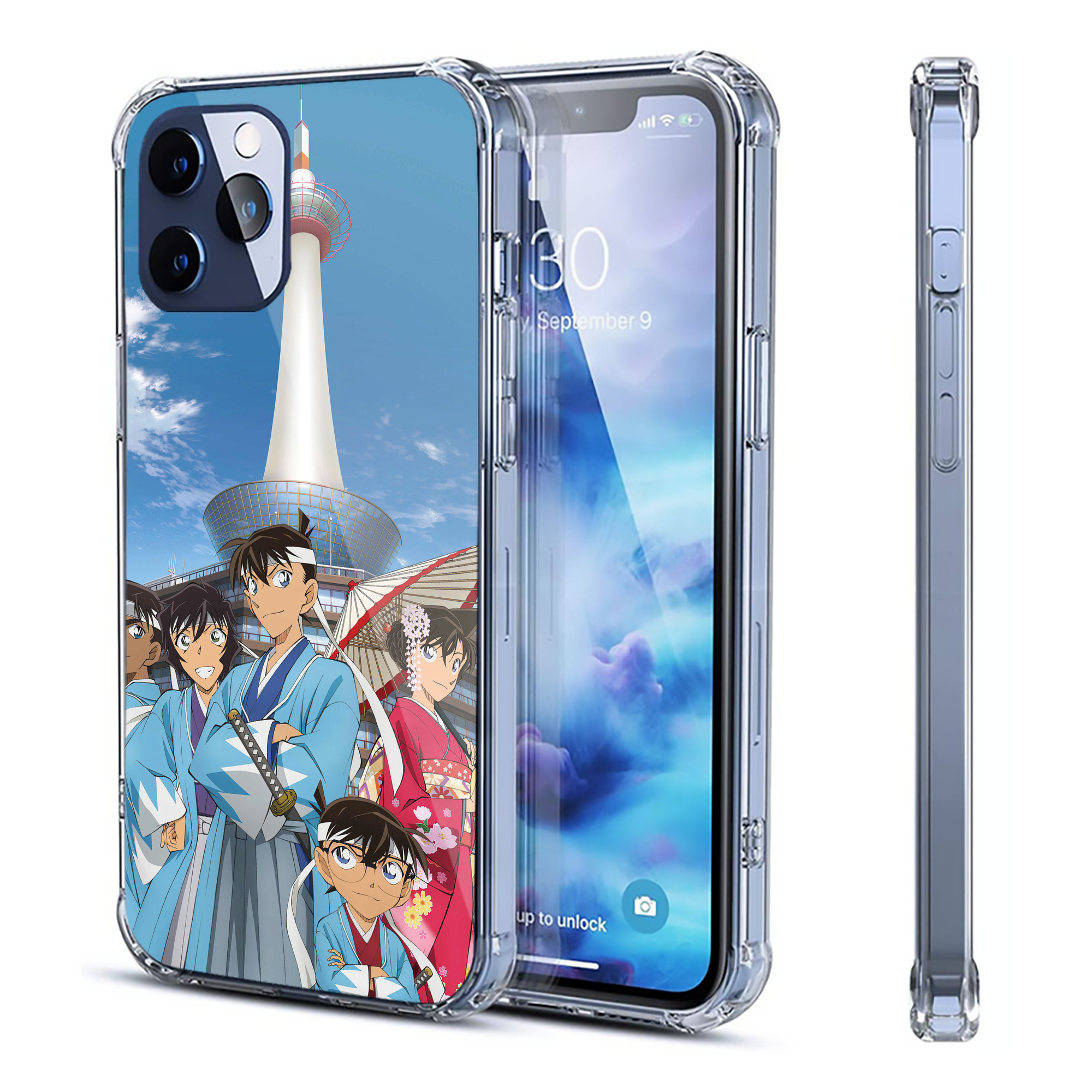 （画像用） 名探偵コナン Detective Conan 【iPhone 12シリーズ対応】透明スマホケース（クリアソフトケース）